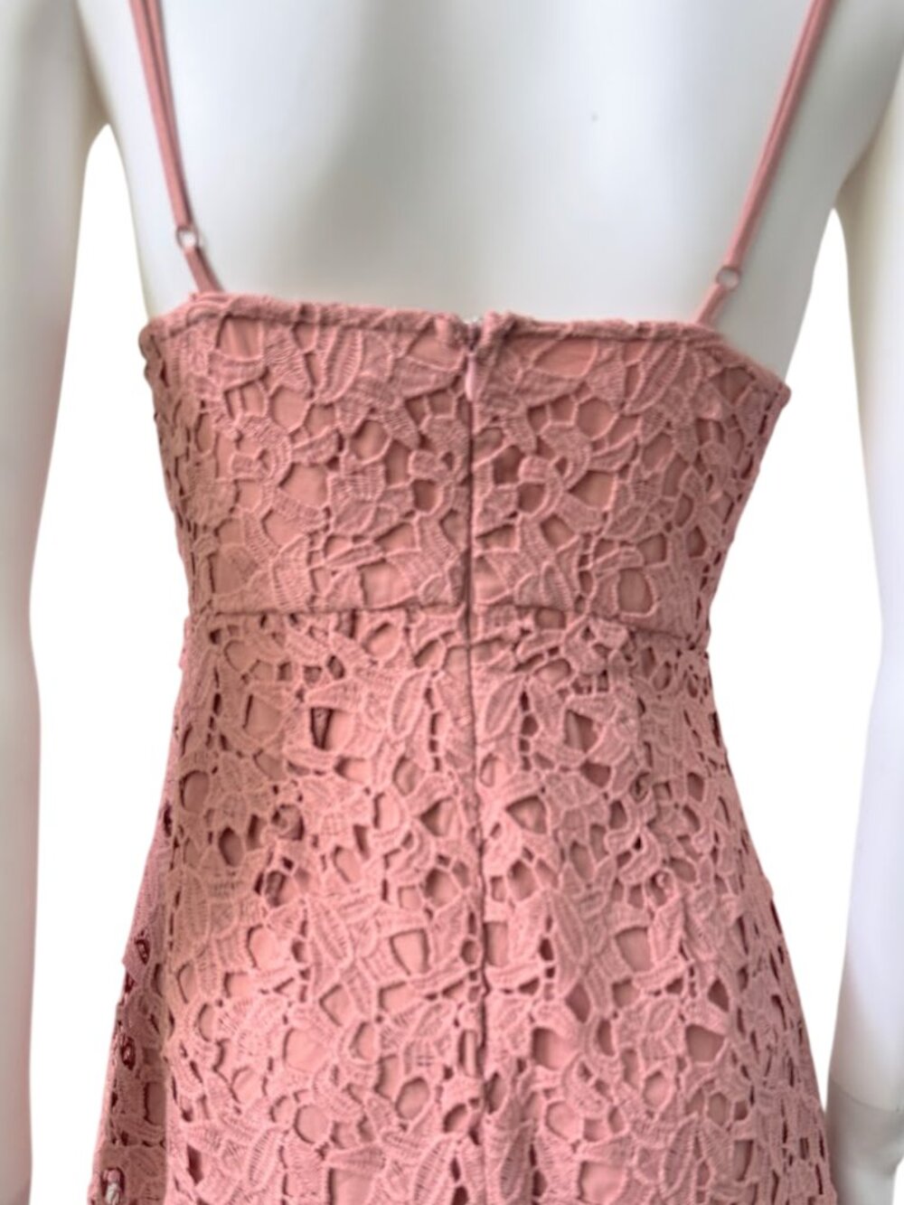 ASTR the Label Lace Midi Dress Pink Spaghetti Strap Fit Flare Boho Size S - Picture 5 of 12